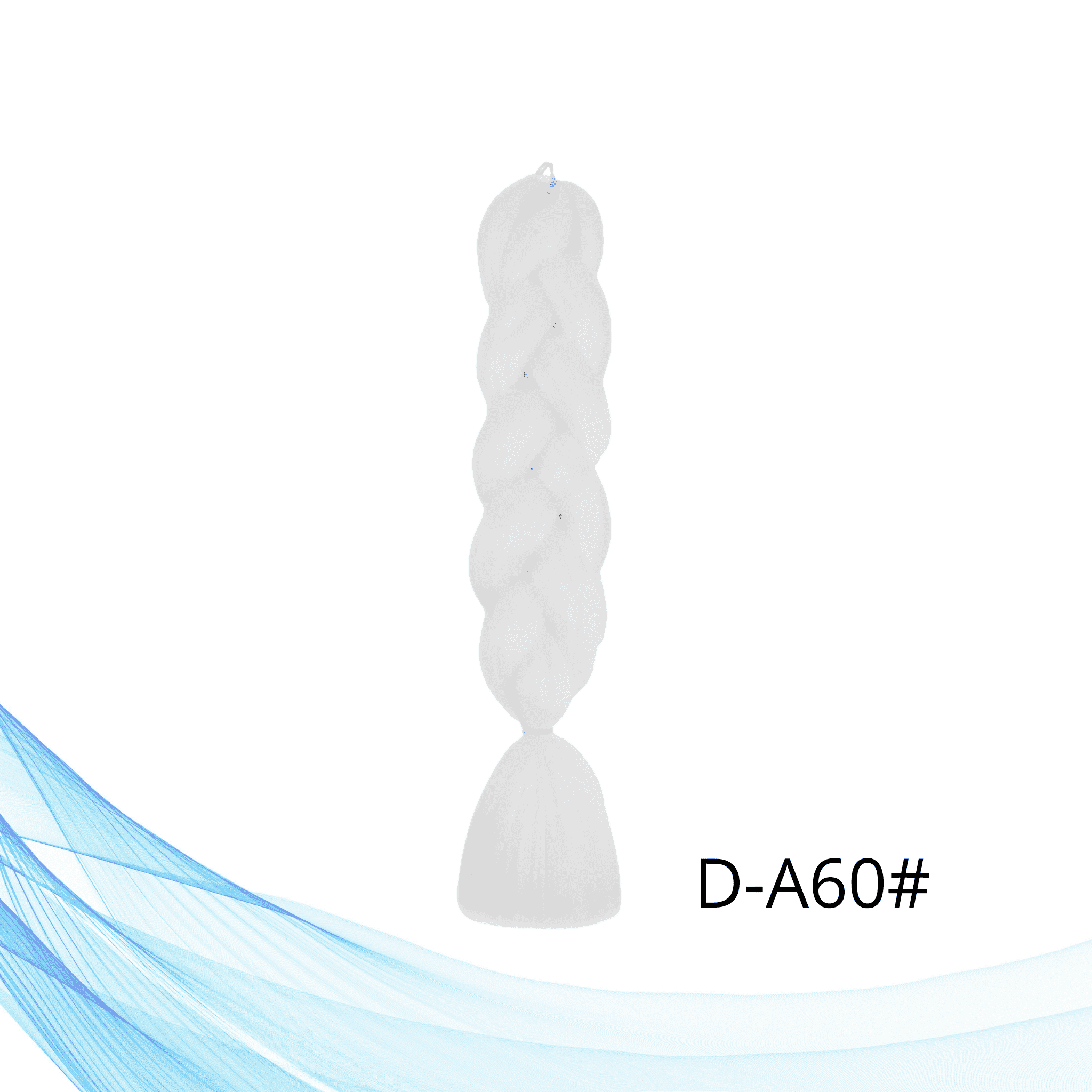 Kanekalon pletenice jednobojna kosa bijela