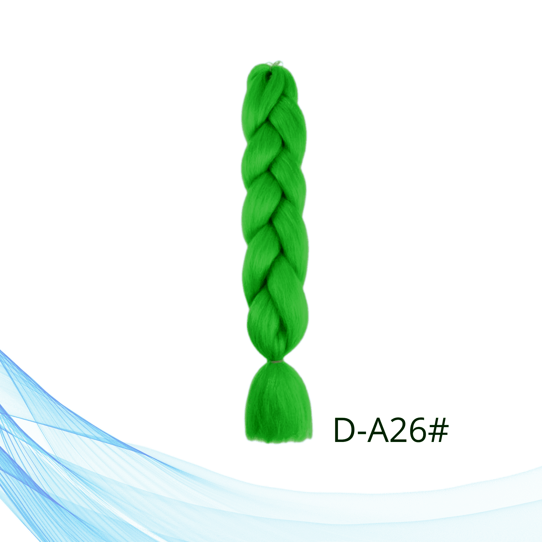 Kanekalon jednobojna kosa fluorescentno zelena