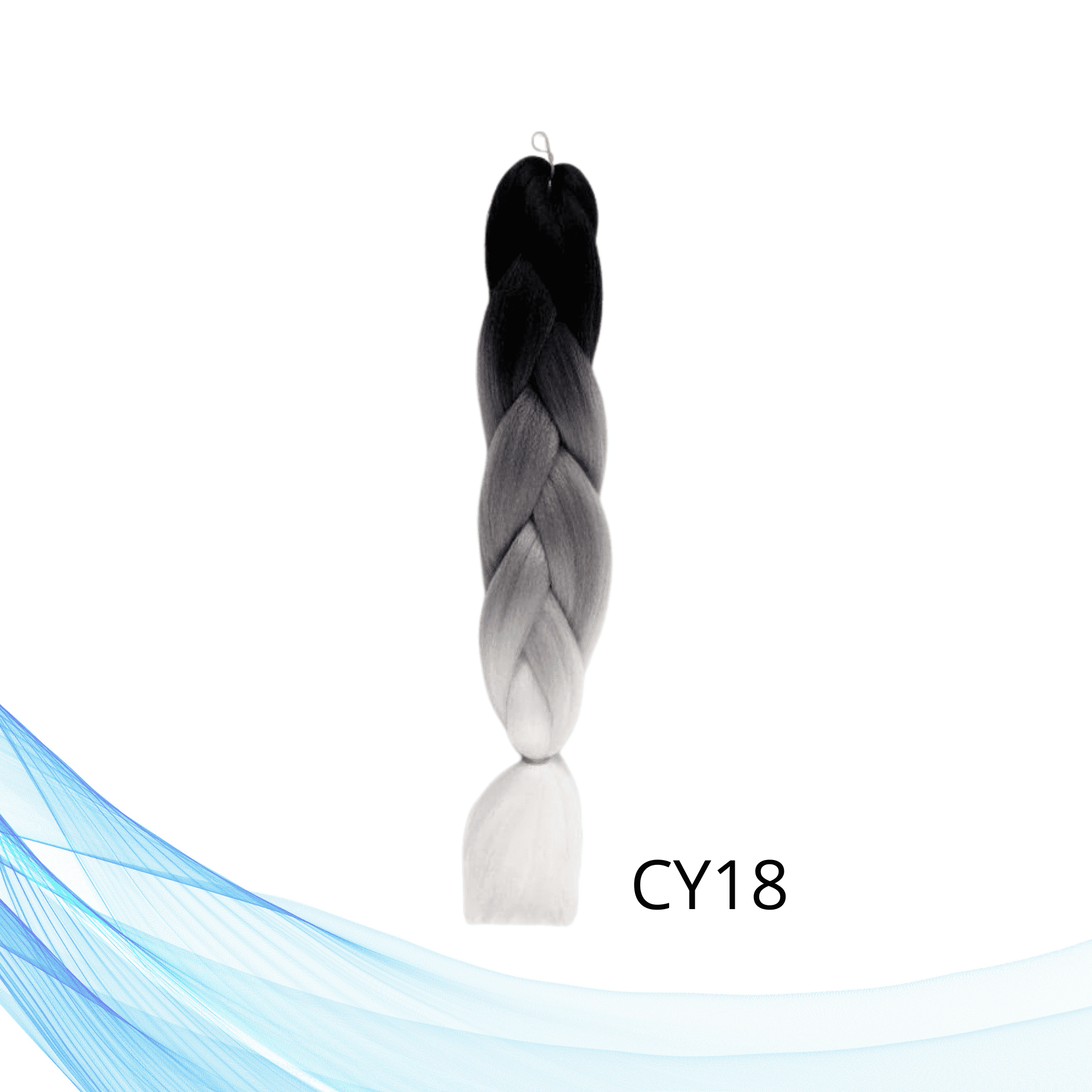 crno sivo bijela kanekalon višebojna sintetička kosa za pletenice i frizure 