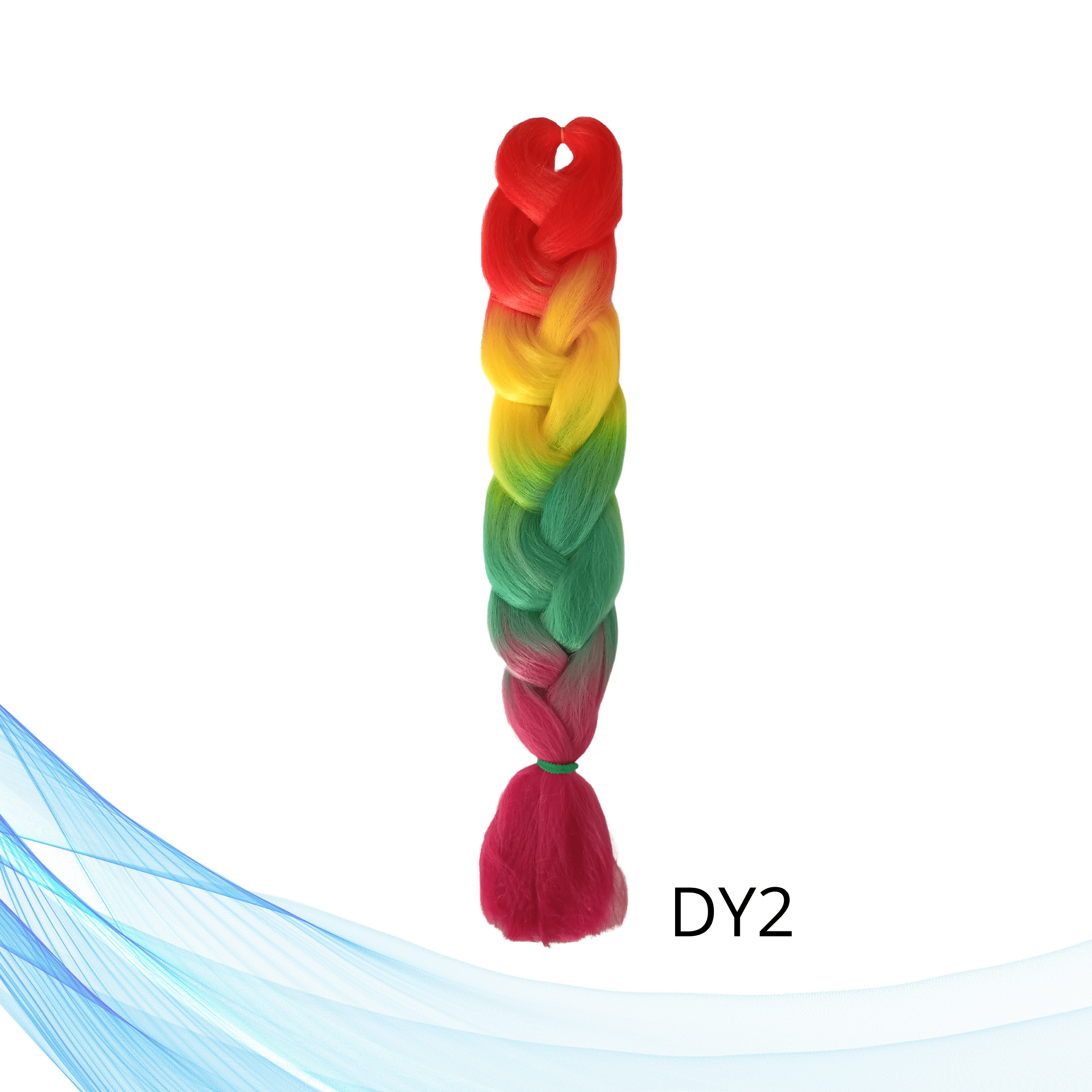 crveno žuto zelena kanekalon višebojna sintetička kosa za pletenice i frizure