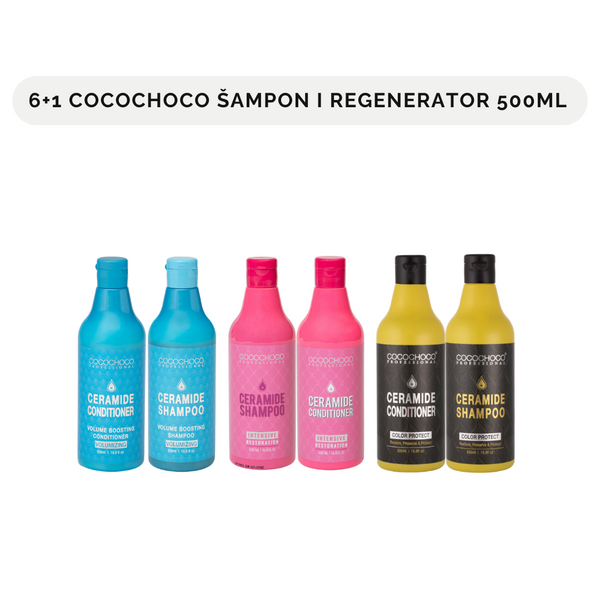 Cocochoco Ceramide šamponi i regeneratori 500 ml (6+1 gratis)