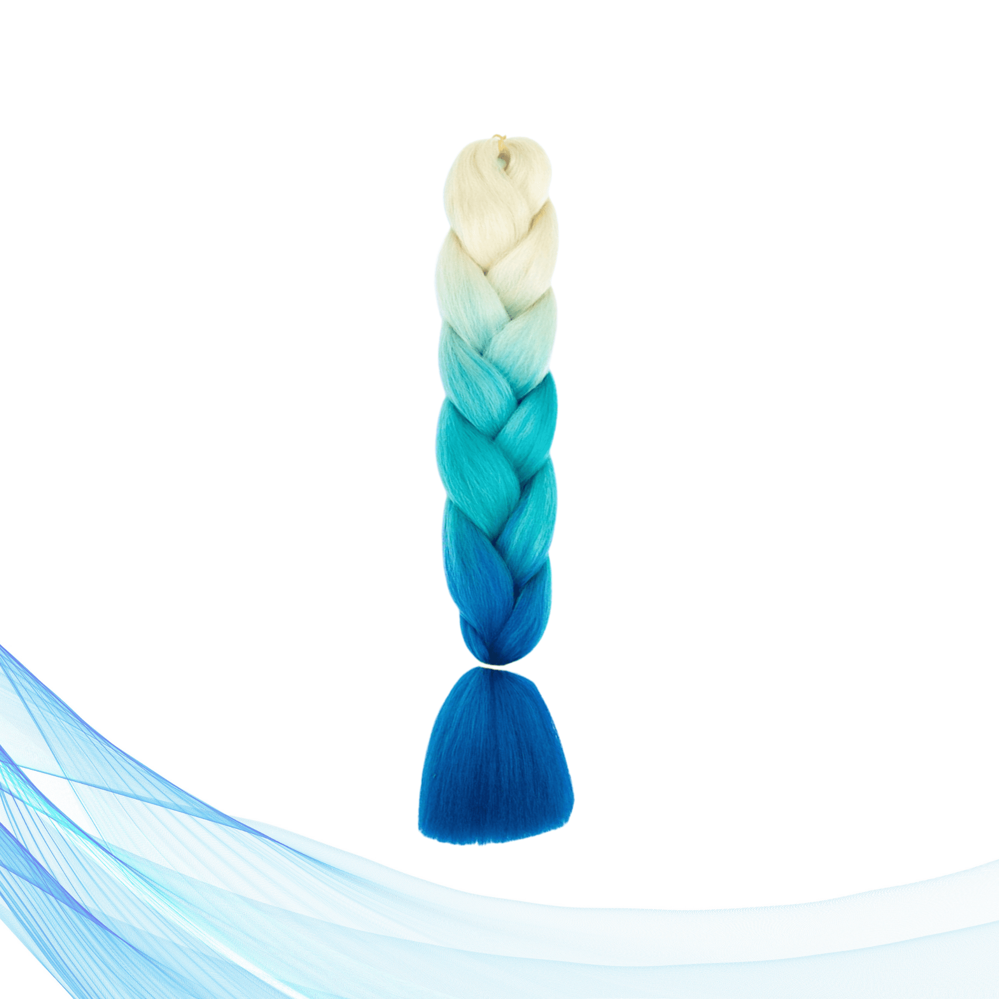 Kanekalon višebojna sintetička kosa za pletenice i frizure - bijela i plava