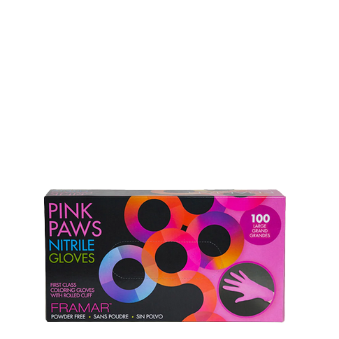 Framar Pink Paws nitrilne rukavice Small