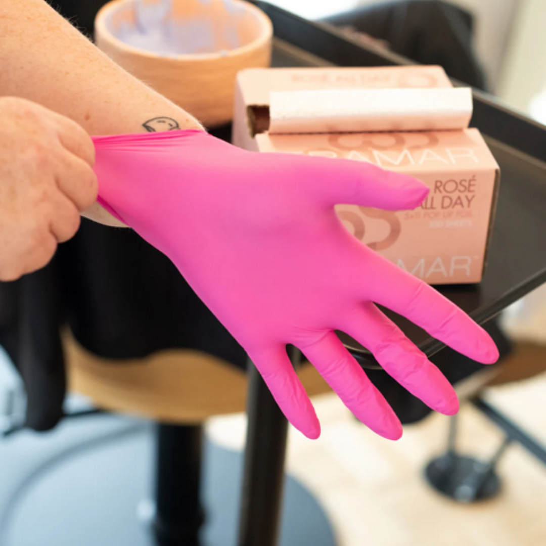 Framar Pink Paws nitrilne rukavice Large