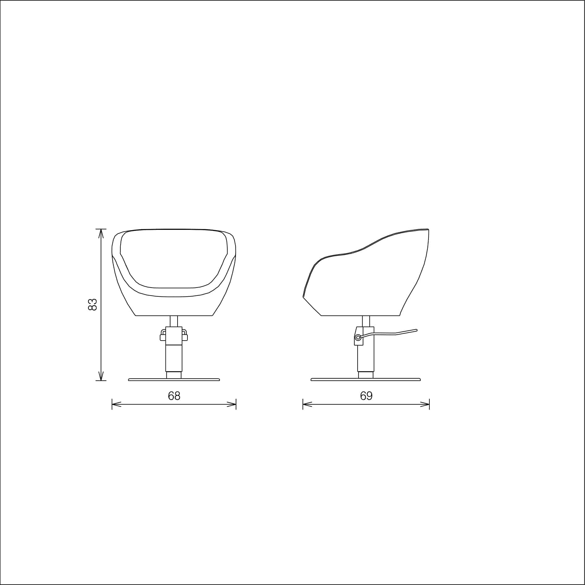 Vezzosi frizerska stolica Curve 9856