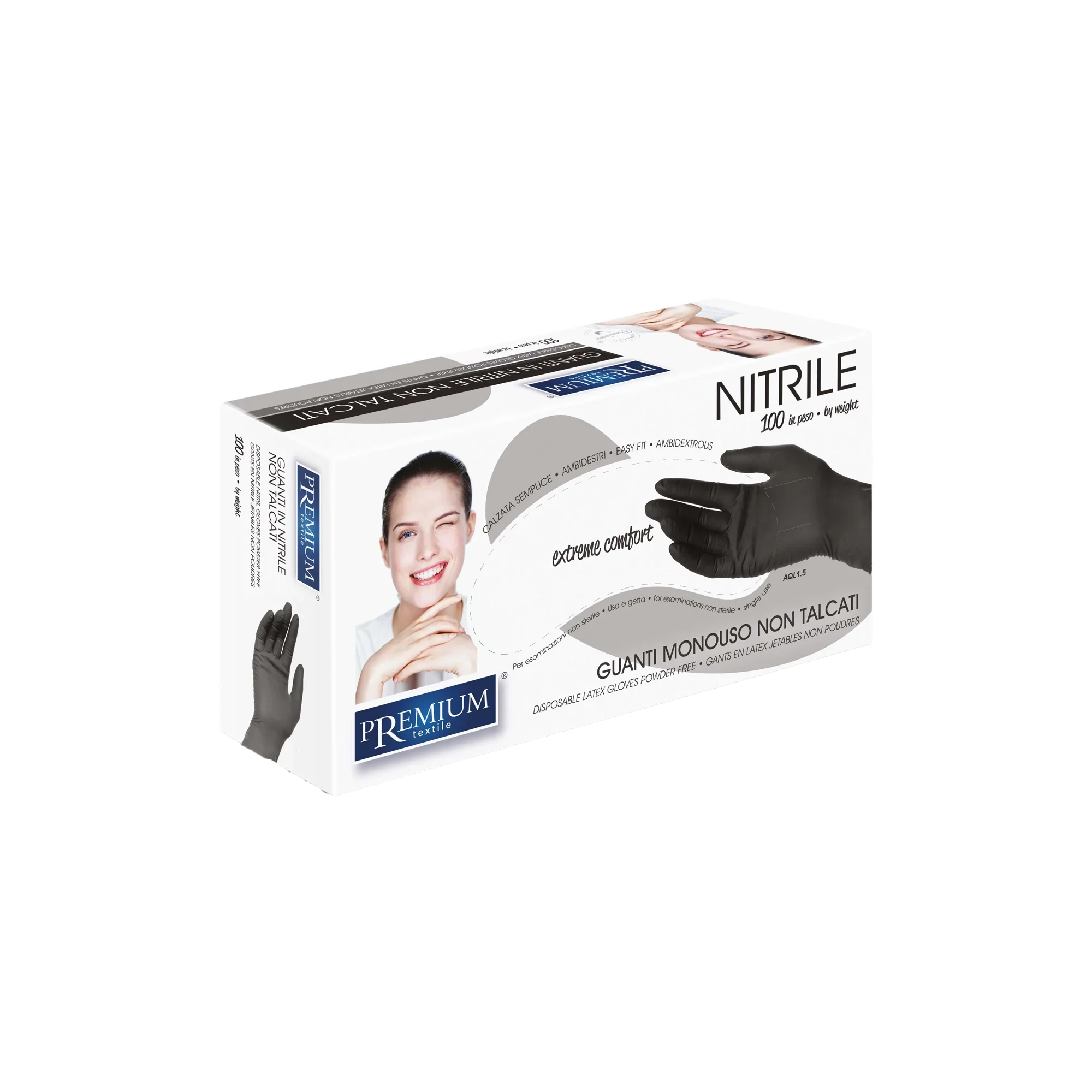 Crne nitrilne rukavice bez pudera S – 100 kom