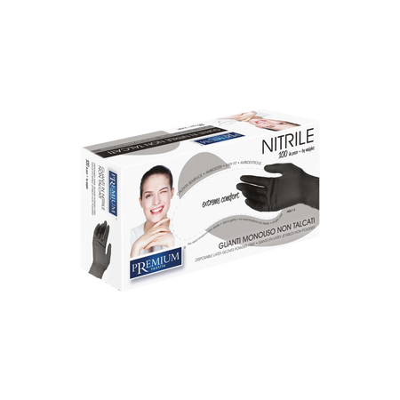 Crne nitrilne rukavice bez pudera S – 100 kom
